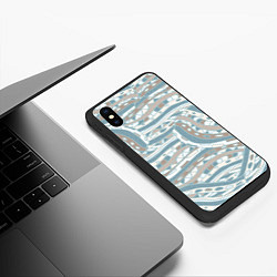 Чехол iPhone XS Max матовый Абстрактный геометрический узор, цвет: 3D-черный — фото 2