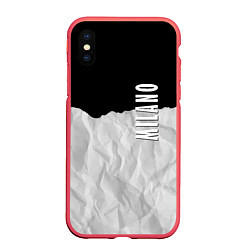 Чехол iPhone XS Max матовый Fashion Texture Milano, цвет: 3D-красный