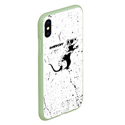 Чехол iPhone XS Max матовый Banksy крыса в очках, цвет: 3D-салатовый — фото 2