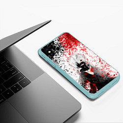 Чехол iPhone XS Max матовый Канеки Кен Брызги Краски Токийский Гуль, цвет: 3D-мятный — фото 2