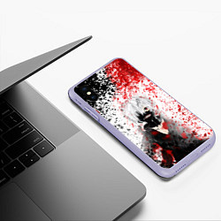 Чехол iPhone XS Max матовый Канеки Кен Брызги Краски Токийский Гуль, цвет: 3D-светло-сиреневый — фото 2