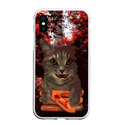 Чехол iPhone XS Max матовый Miska In The Horror, цвет: 3D-белый