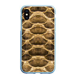 Чехол iPhone XS Max матовый Snake Skin Pattern, цвет: 3D-голубой