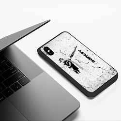 Чехол iPhone XS Max матовый BANKSY БЭНКСИ мальчик с оружием, цвет: 3D-черный — фото 2