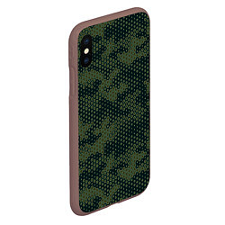 Чехол iPhone XS Max матовый Абстрактный геометрический зеленый камуфляж, цвет: 3D-коричневый — фото 2