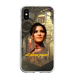 Чехол iPhone XS Max матовый Panam cyberpunk 2077, цвет: 3D-белый