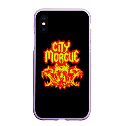 Чехол iPhone XS Max матовый ZillaKami x SosMula City Morgue Цербер, цвет: 3D-сиреневый