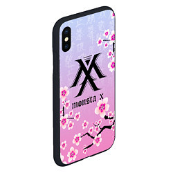 Чехол iPhone XS Max матовый MONSTA X САКУРА ЦВЕТЫ, цвет: 3D-черный — фото 2