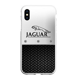 Чехол iPhone XS Max матовый Jaguar Ягуар Сталь, цвет: 3D-белый