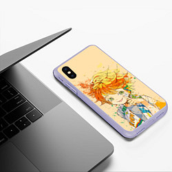 Чехол iPhone XS Max матовый Позитивная Эмма, цвет: 3D-светло-сиреневый — фото 2