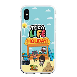 Чехол iPhone XS Max матовый Toca Life Holiday!, цвет: 3D-белый