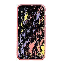 Чехол iPhone XS Max матовый Цветная абстракция брызгами, цвет: 3D-баблгам