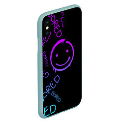 Чехол iPhone XS Max матовый Neon Bored Half pattern, цвет: 3D-мятный — фото 2