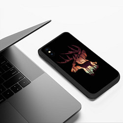 Чехол iPhone XS Max матовый Душа природы - олень, цвет: 3D-черный — фото 2