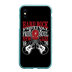 Чехол iPhone XS Max матовый HARD ROCK FESTIVAL, цвет: 3D-мятный