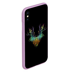 Чехол iPhone XS Max матовый Душа природы - олени, цвет: 3D-сиреневый — фото 2