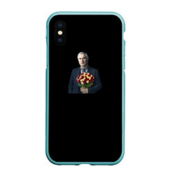 Чехол iPhone XS Max матовый Валерий Меладзе с цветами, цвет: 3D-мятный