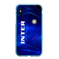 Чехол iPhone XS Max матовый Inter abstraction, цвет: 3D-мятный