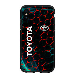 Чехол iPhone XS Max матовый Toyota соты, цвет: 3D-черный