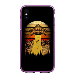 Чехол iPhone XS Max матовый Похищение Рыбака, цвет: 3D-фиолетовый