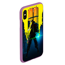 Чехол iPhone XS Max матовый Anime Cyberpunk, цвет: 3D-фиолетовый — фото 2