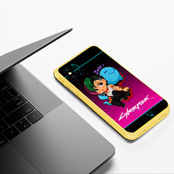 Чехол iPhone XS Max матовый Judy art cyberpunk2077, цвет: 3D-желтый — фото 2