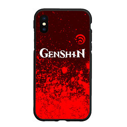 Чехол iPhone XS Max матовый ГЕНШИН ИМПАКТ - ГИДРО Арт 1, цвет: 3D-черный