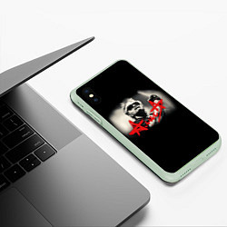 Чехол iPhone XS Max матовый АЛИСА К Кинчев, цвет: 3D-салатовый — фото 2