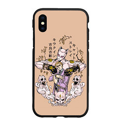 Чехол iPhone XS Max матовый KILLER QUEEN Йошикаге Кира JOJO PART 4, цвет: 3D-черный