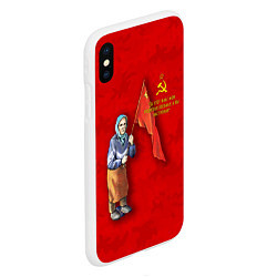 Чехол iPhone XS Max матовый Бабуля с флагом, цвет: 3D-белый — фото 2