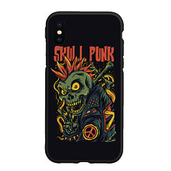 Чехол iPhone XS Max матовый SKULL PUNK Панк, цвет: 3D-черный