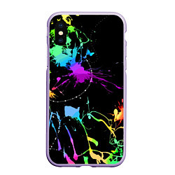 Чехол iPhone XS Max матовый Neon vanguard fashion pattern, цвет: 3D-светло-сиреневый