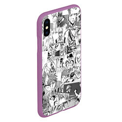 Чехол iPhone XS Max матовый Kuroko no Basket pattern, цвет: 3D-фиолетовый — фото 2
