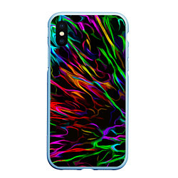 Чехол iPhone XS Max матовый Neon pattern Vanguard, цвет: 3D-голубой