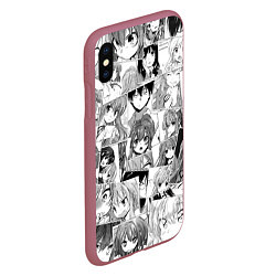 Чехол iPhone XS Max матовый Toradora pattern, цвет: 3D-малиновый — фото 2