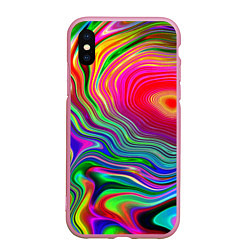 Чехол iPhone XS Max матовый Expressive pattern Neon, цвет: 3D-розовый