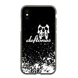 Чехол iPhone XS Max матовый Deftones - череп, цвет: 3D-темно-зеленый