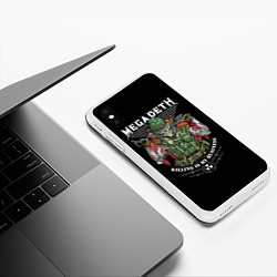 Чехол iPhone XS Max матовый MEGADETH killing is my business, цвет: 3D-белый — фото 2