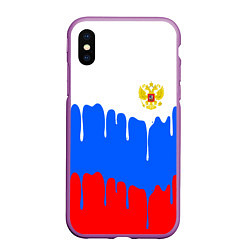 Чехол iPhone XS Max матовый Флаг герб russia