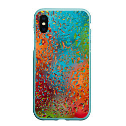 Чехол iPhone XS Max матовый Капли на стекле Vanguard pattern, цвет: 3D-мятный