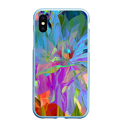 Чехол iPhone XS Max матовый Abstract color pattern Summer 2022, цвет: 3D-голубой