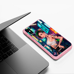 Чехол iPhone XS Max матовый Judy Cyberpunk2077 Киберпанк, цвет: 3D-баблгам — фото 2