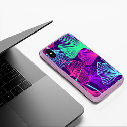 Чехол iPhone XS Max матовый Neon color pattern Fashion 2023, цвет: 3D-сиреневый — фото 2