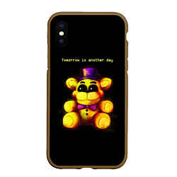 Чехол iPhone XS Max матовый Five Nights at Freddys - мишка, цвет: 3D-коричневый