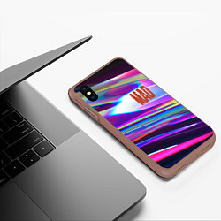 Чехол iPhone XS Max матовый Neon pattern Mad, цвет: 3D-коричневый — фото 2