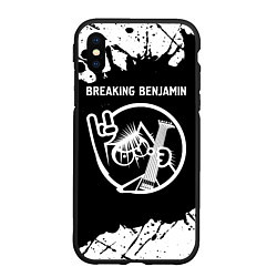 Чехол iPhone XS Max матовый Breaking Benjamin КОТ Брызги, цвет: 3D-черный