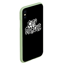 Чехол iPhone XS Max матовый City Morgue Logo, цвет: 3D-салатовый — фото 2