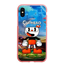 Чехол iPhone XS Max матовый Cuphead Красная чашечка, цвет: 3D-баблгам