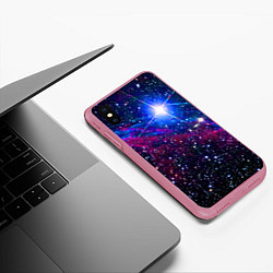 Чехол iPhone XS Max матовый Открытый космос Star Neon, цвет: 3D-малиновый — фото 2