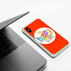 Чехол iPhone XS Max матовый HAPPY MILF, цвет: 3D-салатовый — фото 2